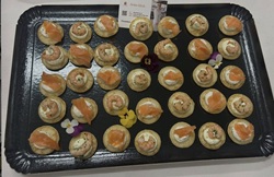 Blinis aux crevettes et au saumon